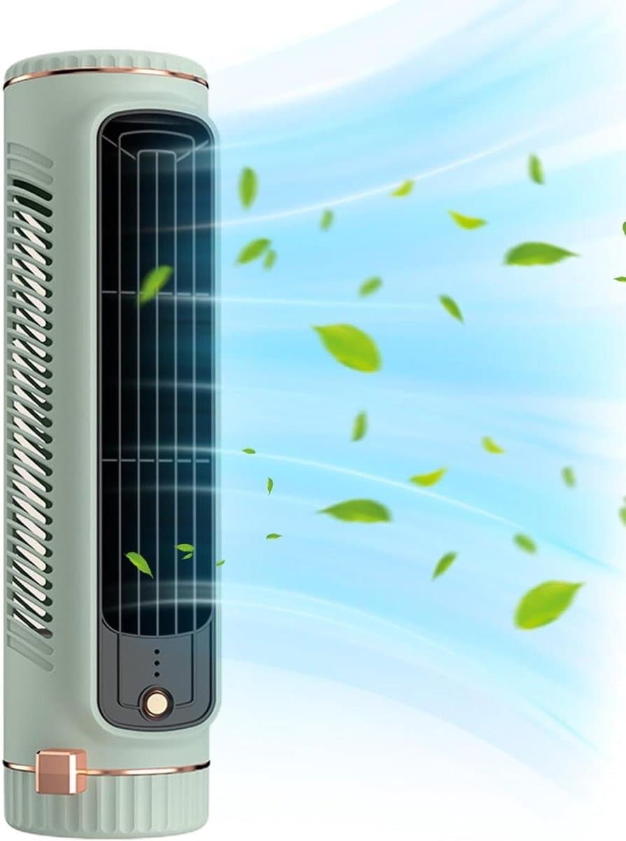 Persoonlijke Air Cooler - Mini Airco - Ruimte Koelen - Stille Werking - 21x8x6cm - Lichtgroen — afbeelding 1