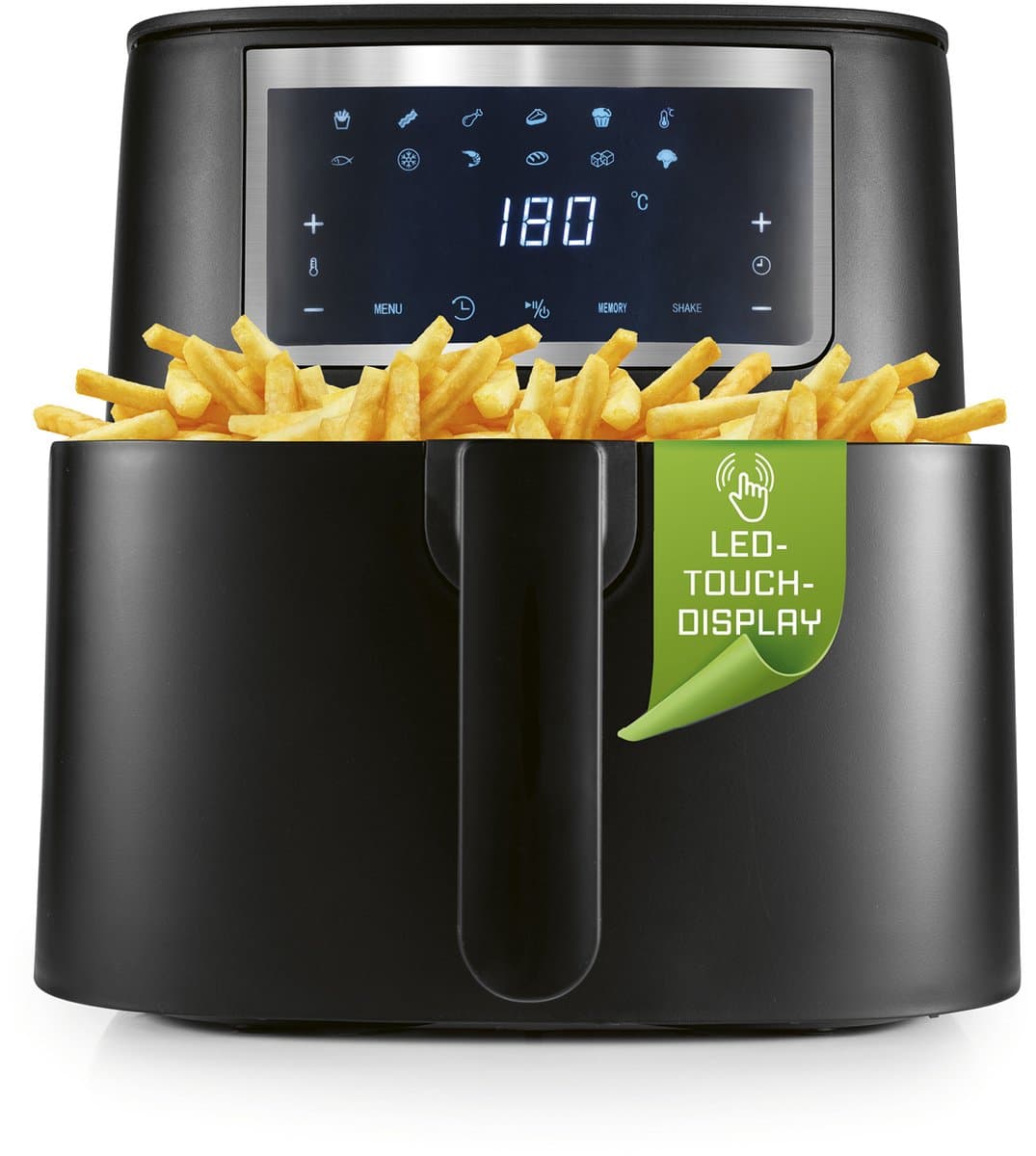 GOURMETmaxx heteluchtfriteuse 6,5 l Airfryer | Friteuse met touchscreen, 9 functies, 11 programma's | Minibakoven – bakken met bijna geen olie | Airfryer-accessoires vaatwasmachinebestendig — afbeelding 1