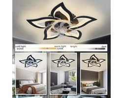 Lila Home Bloem LED Plafondlamp met Ventilator – Dimbaar met Afstandsbediening en App, Modern Woonkamerlicht