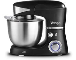 Standmixer 5 Liter Roestvrij Staal 1000W met 4 Accessoires en Receptenboek - Zwart