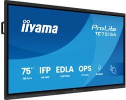iiyama TE7515A-B2AG beeldkrant Kiosk-ontwerp 190,5 cm (75") Wifi 550 cd/m² 4K Ultra HD Zwart Touchscreen Type processor Android 24/7