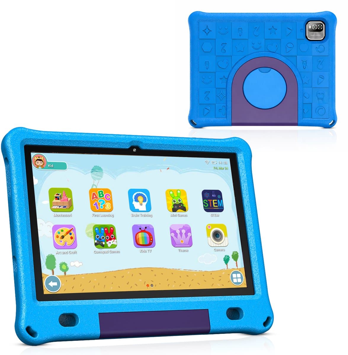 Kindertablet 10 inch – Android 15 – 64GB – Inclusief Hoes – Ouderlijk Toezicht – Kids Tablet – Tablet Kinderen – WiFi — afbeelding 1