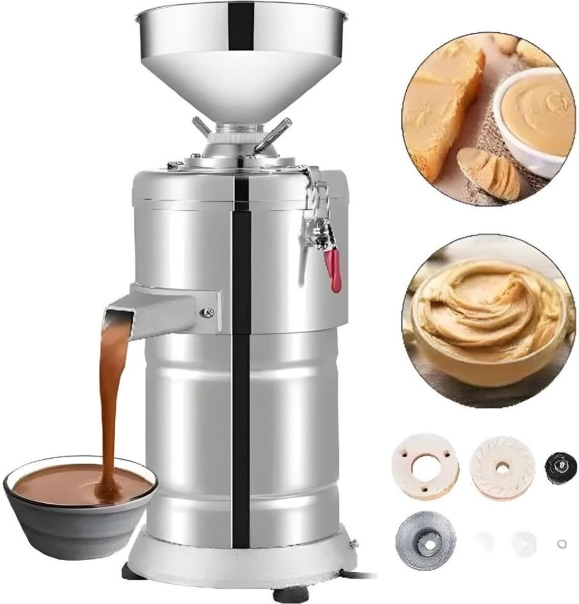 MKSS® Pindakaas Machine - Pindakaas Machine RVS - 1200W - 15KG - Zilver — afbeelding 1