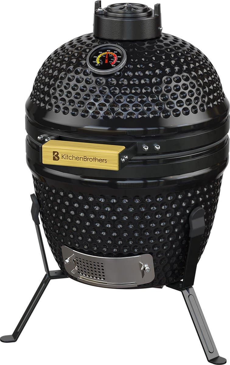 KitchenBrothers Kamado BBQ - 13 Inch Houtskool Barbecue - 27⌀ cm - PFAS-vrij - Egg BBQ - Vaderdag Cadeau - Zwart — afbeelding 1