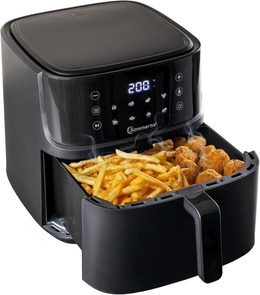 Sommertal heteluchtfriteuse HF760-7,6L XXL Airfryer - touchscreen, 8 programma's, 2000 watt - energiezuinig en gezond - grote friteuse - Air Fryer — afbeelding 1