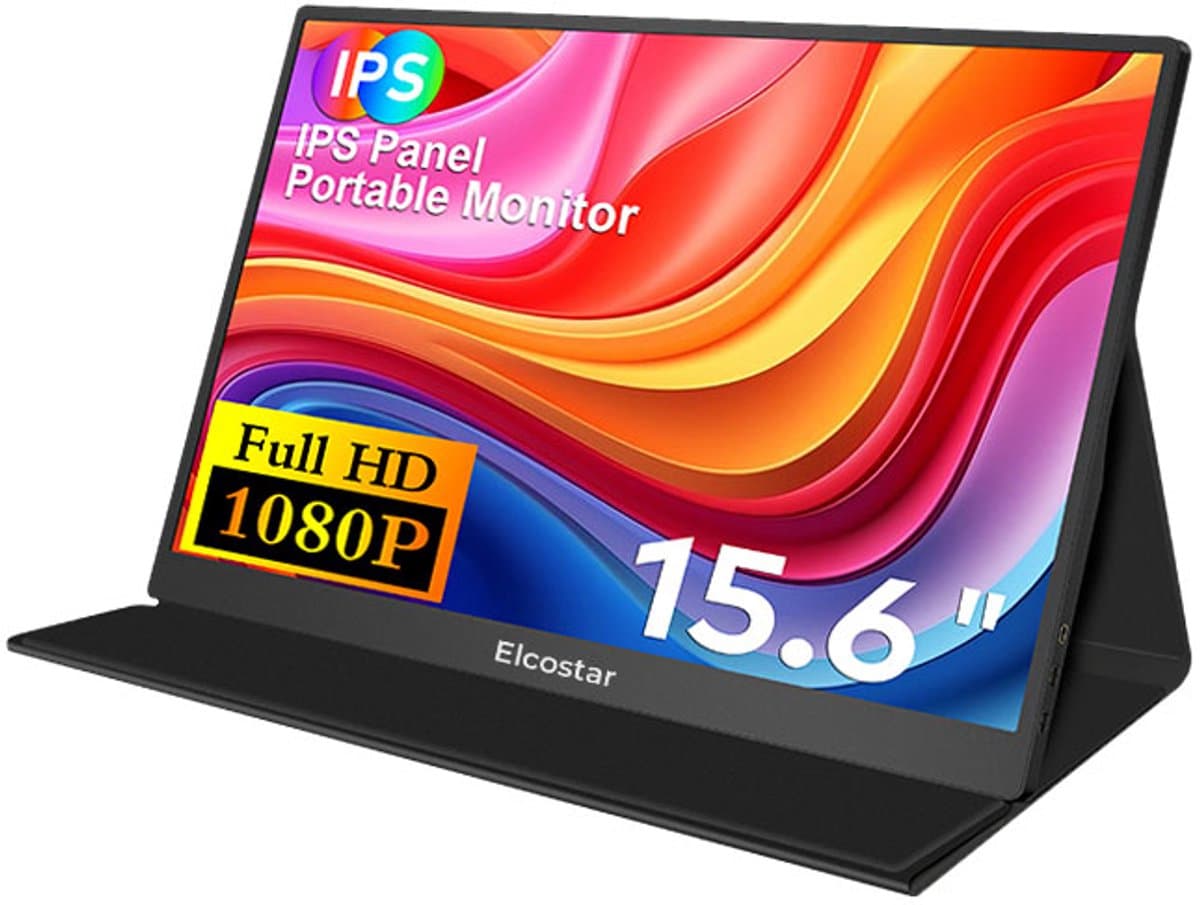 Elcostar Portable Monitor 15.6 Inch - Full HD - IPS Beeldscherm - USB-C monitor - Draagbare Gaming Monitor - HDMI - 2025 model — afbeelding 1