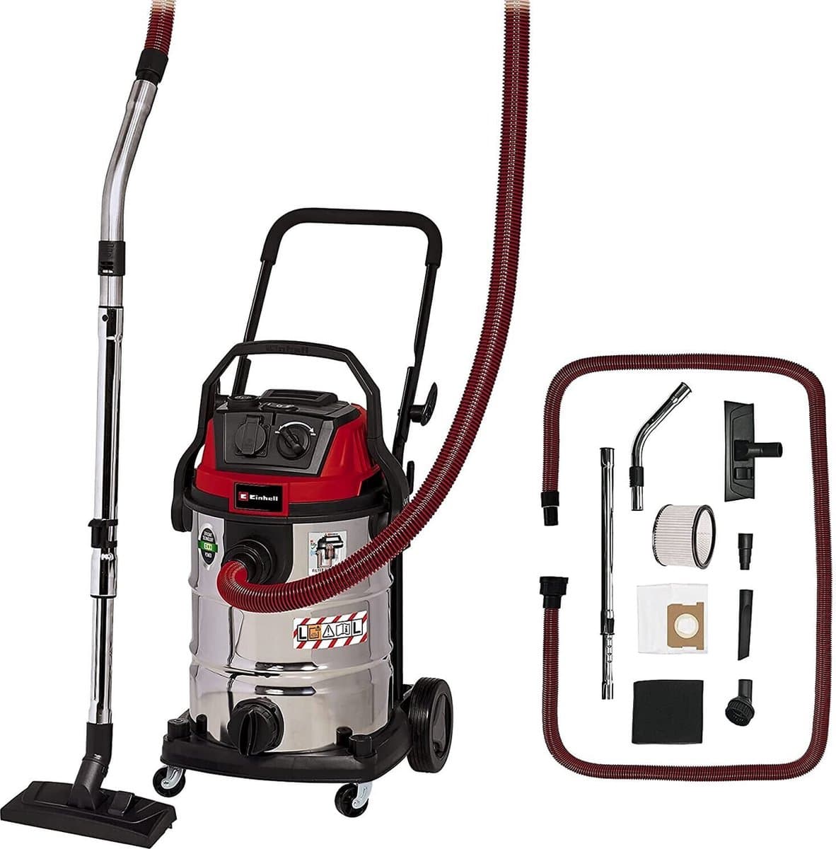 Einhell Elektrische Nat-/Droogzuiger TE-VC 2340 SACL - 1500 W - 225 mbar - 40 L - Stofbeschermingsklasse L - Automatisch stopcontact: 1900 W - Incl. mondstukken en filter — afbeelding 1