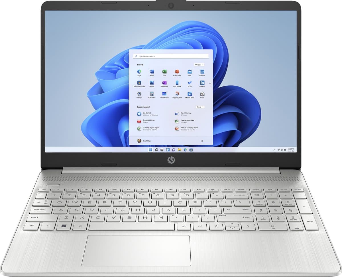HP 15s-fq5610nd - 15.6" FHD - Intel i3 - 8GB Geheugen - 256GB M.2 SSD - Windows 11 Home - zilver — afbeelding 1