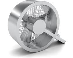 Stadler Form Q Vloerventilator – Brushed Metal – 2400 m³/u – Stil & Design – 3 standen - 40 m² / 100 m³