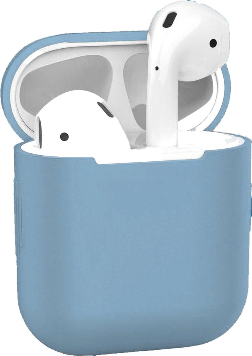 AirPods Hoesje voor Apple AirPods 1 & 2 – Babyblauw - Siliconen Beschermende Case — afbeelding 1