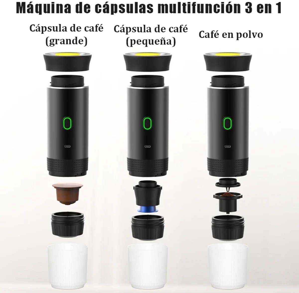 6Seven - 3 in 1 espressomachine - Ingeboeuwde verwarming - 20 bar druk - Warm en kou element - 60 ml Watertank - Max 86 Graden — afbeelding 1