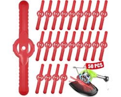 SnelShoppen - Pack van 50 Plastic Grastrimmers, 135 mm Vervangbladen, Draadloze Grasmaaier, Snijders, Tuinaccessoires voor Tuin, Tuin, Boomgaard, Bos,