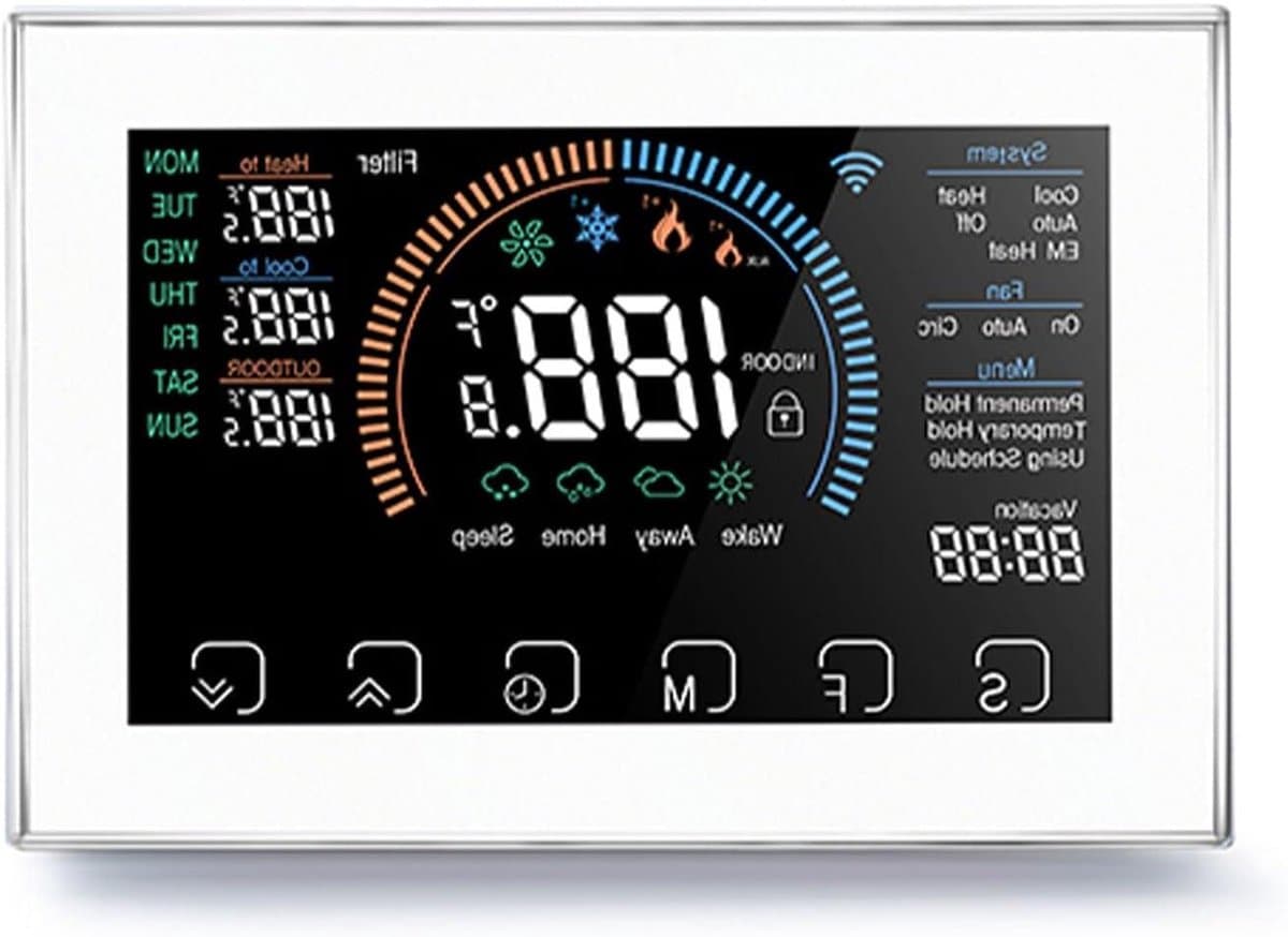 Slimme Thermostaat - Warmtepomp Thermostaat - Energie Besparen - App en Spraakbesturing - 17 x 13 x 7 cm - Wit — afbeelding 1