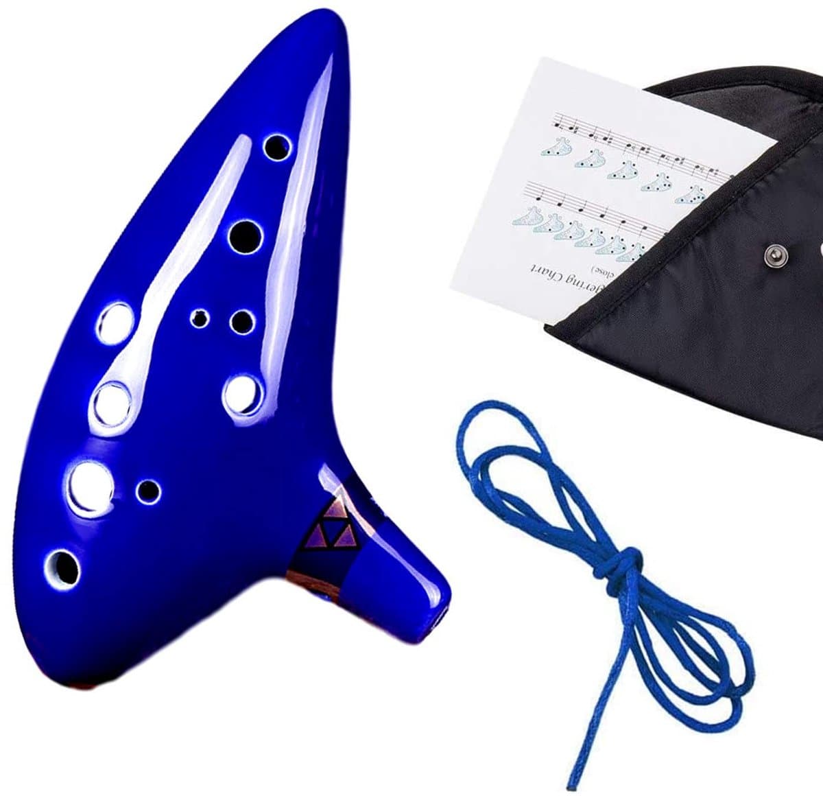 Dailygoods- Ocarina 12-gats Alto C - Keramisch Muziekinstrument - Tri-Force Symbool - Duurzaam Ontwerp - Ideaal Cadeau voor Kinderen — afbeelding 1