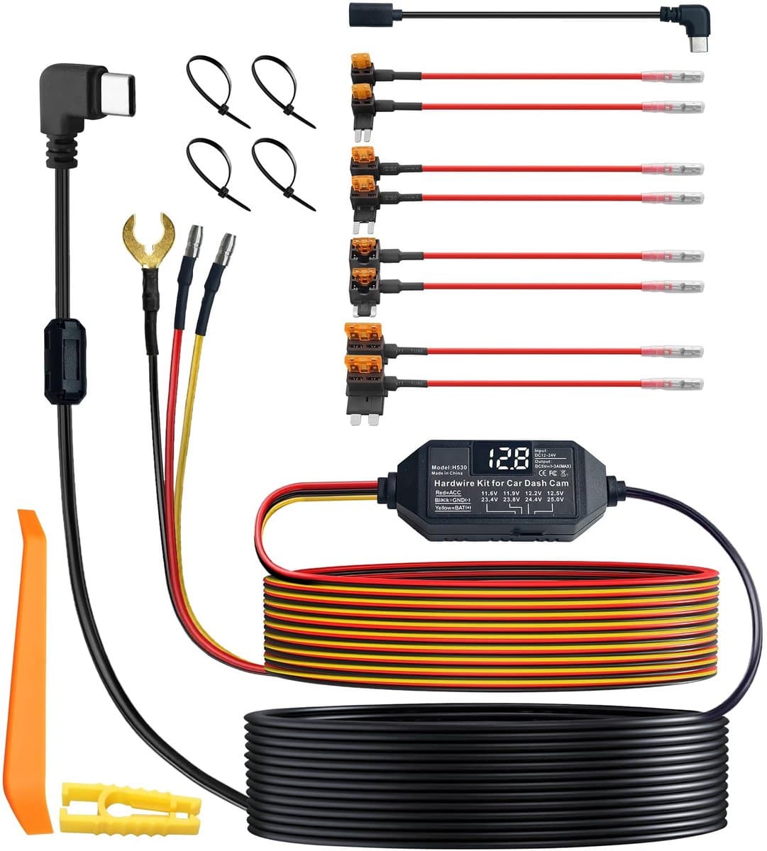 Solidchoice - Dash Cam ACC Hardwire Kit met Spanning Weergave — afbeelding 1