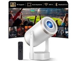 SnelShoppen - Mini Beamer 4K 1080p Projector - Draagbare LCD Projector met 260 ANSI Lumen Helderheid - Ideaal voor Feesten, Camping en Thuisbioscoop