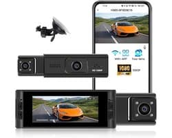 Dashcam Auto Dubbele Lens - Autocamera Full HD - Veilig Rijden Vastleggen - Bewegingsdetectie Parkeerstand - 3.16 Inch Display - Zwart