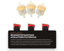 Brandstofgastank Afsluiter - Set met 3 Brandstoffilters - 3 Afsluitkleppen - 6 Klemmen - Duurzaam Kunststof - Eenvoudig te Installeren - Brandstofklep