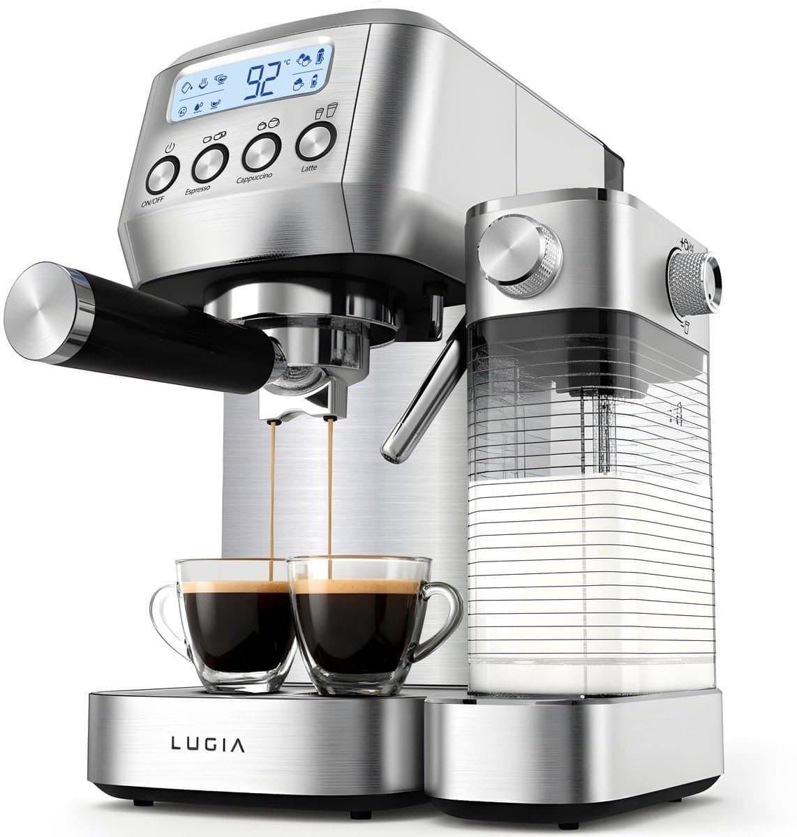 Dailygoods- Espressomachine 20 Bar - Koffiemachine met Automatische Melkopschuimer - Cappuccino/Latte Macchiato - RVS - Thuis Barista - Eenvoudig schoon te maken - Koffiezetapparaat — afbeelding 1