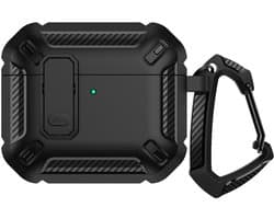 Mobigear Hoesje geschikt voor Apple AirPods 4 Hardcase Hoesje | Mobigear Armor Clip - Zwart