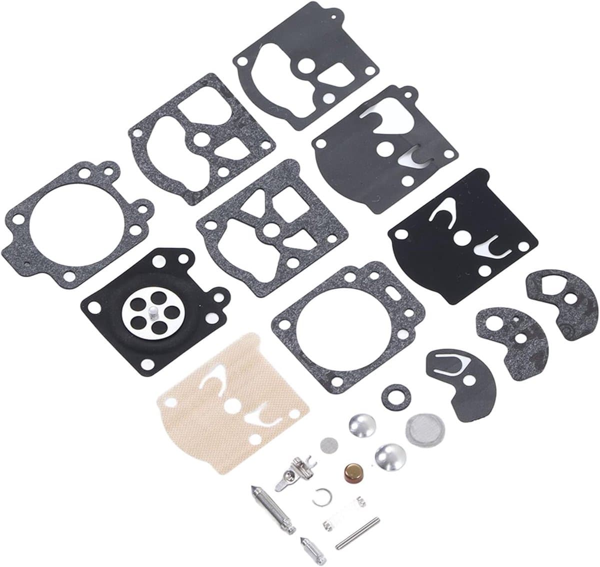SnelShoppen - Carburettorgasketset voor Walbro K10 WAT WA WT serie, hoogwaardige papier en ijzer, inclusief montage- en papieren gasket, voor grasmaai — afbeelding 1
