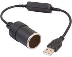 SnelShoppen - 5V naar 12V USB naar Sigarettenaansteker Adapter Converter voor Auto Dashcam Accessoires - Duurzaam PVC Koper Kabel - Ideaal voor Elektr