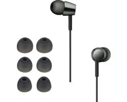 kwmobile 6x cover voor in-ear oortjes geschikt voor Sony WI-C300 / WI-C400 / MDR-XB55AP / MDR-EX155AP - Vervangende oordopjes van siliconen in grijs - 3 maten