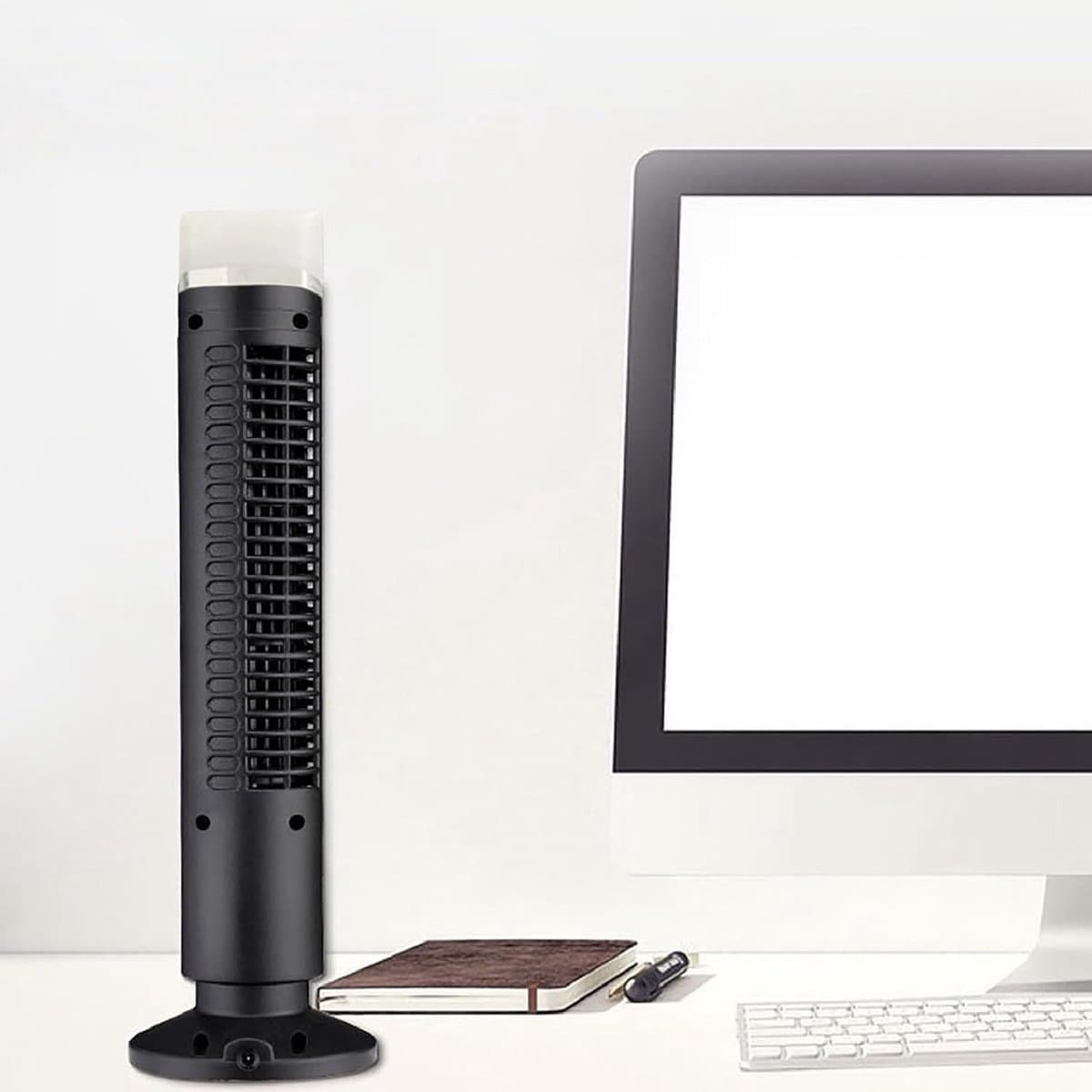 Stille USB Tafelventilator Zonder Bladen - Compacte Torenventilator met Verlichting voor Thuis en Kantoor — afbeelding 1