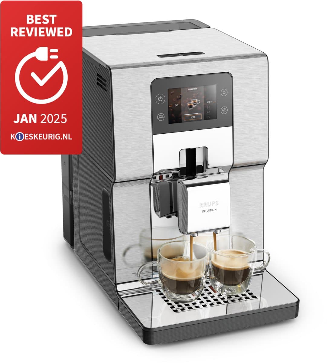 Krups Intuition EA877D - Volautomatische Espressomachine - RVS - Touchscreen - Personaliseerbaar — afbeelding 1