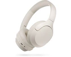Draadloze Bluetooth Koptelefoon met Bass-Boost Functie - Bluetooth 5.3 - 60 Uur Batterij - Headset met Microfoon Noise Cancelling - Koptelefoon met draad modus - Equalizer App - Beige