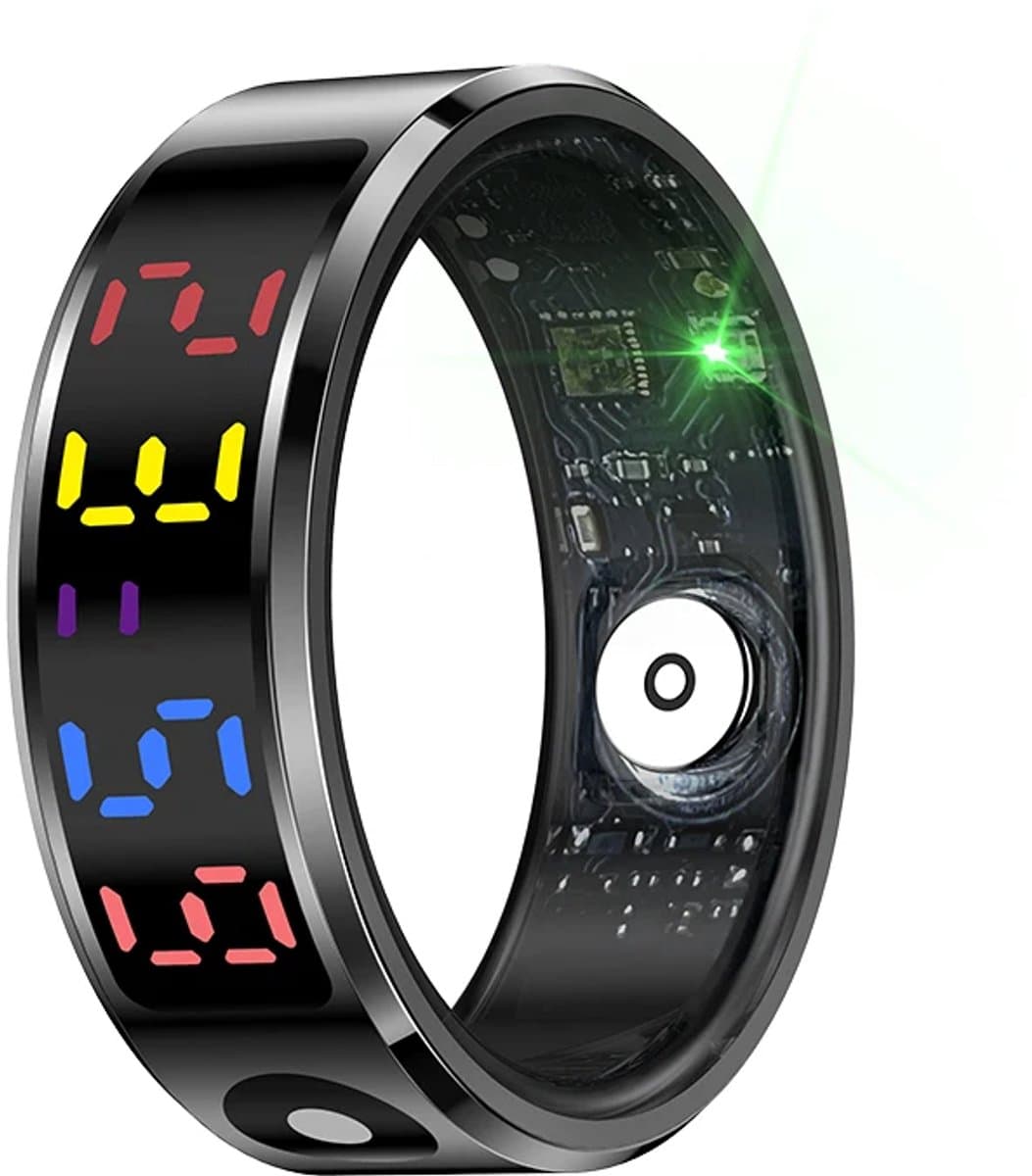 WizBay Premium Select® Smart Ring Color LED Zwart - Maat 12 - Hartslag Slaap Zuurstof - Gesture - Multi Sport Modi — afbeelding 1