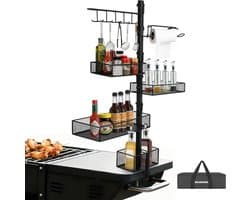 Grillaccessoires Organizer met Papieren Handdoekhouder en Gereedschapshouder voor Barbecue en Kampeergrill, Ideaal voor Buiten koken en BBQ Accessoires