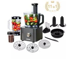 Scaleunion - 1100W Keukenmachine/Keukenrobot YYFP405 – Keukenmixer 3,2L + 1,5L – 3 Snelheden : dark grey