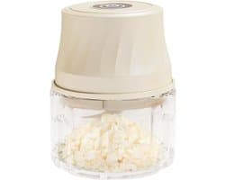 Mini Keukenmachine - Voedsel Snijder - Snel Ingrediënten Hakken - Oplaadbaar Veiligheidsslot - 350ml Capaciteit - Crèmekleurig