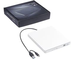 Externe Schijf - Optische Drive - Data Opslag - Brede Compatibiliteit - 14x14x1.8 cm - Wit