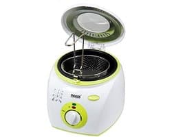 Elektrische Frituurpan - Compacte Frituur - Lekker Frituren - Met Thermostaat - 2 Liter - Wit Groen