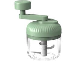 Voedselhakker Handmatig - Keukenmachine Mini - Groente Snijden - Drie Snelheden - 15x10x15 cm - Groen
