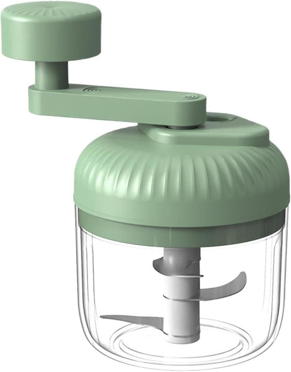 Voedselhakker Handmatig - Keukenmachine Mini - Groente Snijden - Drie Snelheden - 15x10x15 cm - Groen — afbeelding 1