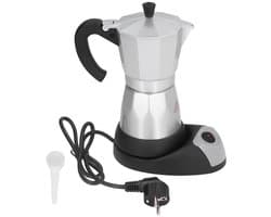 Dailygoody - Elektrische Moka Pot - 480 W Koffiezetapparaat - 300 ml - Voor Gezinnen en Kantoren - Aluminium - Ideaal voor Meetings