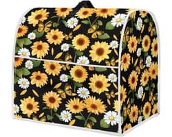 Mixer Cover - Keukenmachinehoes - Keuken Decoratie - Met Handvat en Zakken - 38x27x37 cm - Zonnebloem Daisy Vlinder