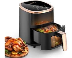 Heteluchtfriteuse - Airfryer Frituurpan - Gezond Koken - 8 Programma's Touchscreen - 6 Liter - Zwart