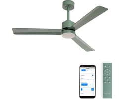 CREATE - Stille plafondventilator 40W met licht - Sage - Ø132cm - WIFI + Afstandsbediening - WIND MODERN