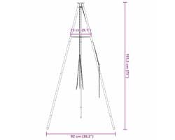 vidaXL - Kampvuur - tripod - Zwart - 92 - x - 92 - x - 191,5 - cm - Staal