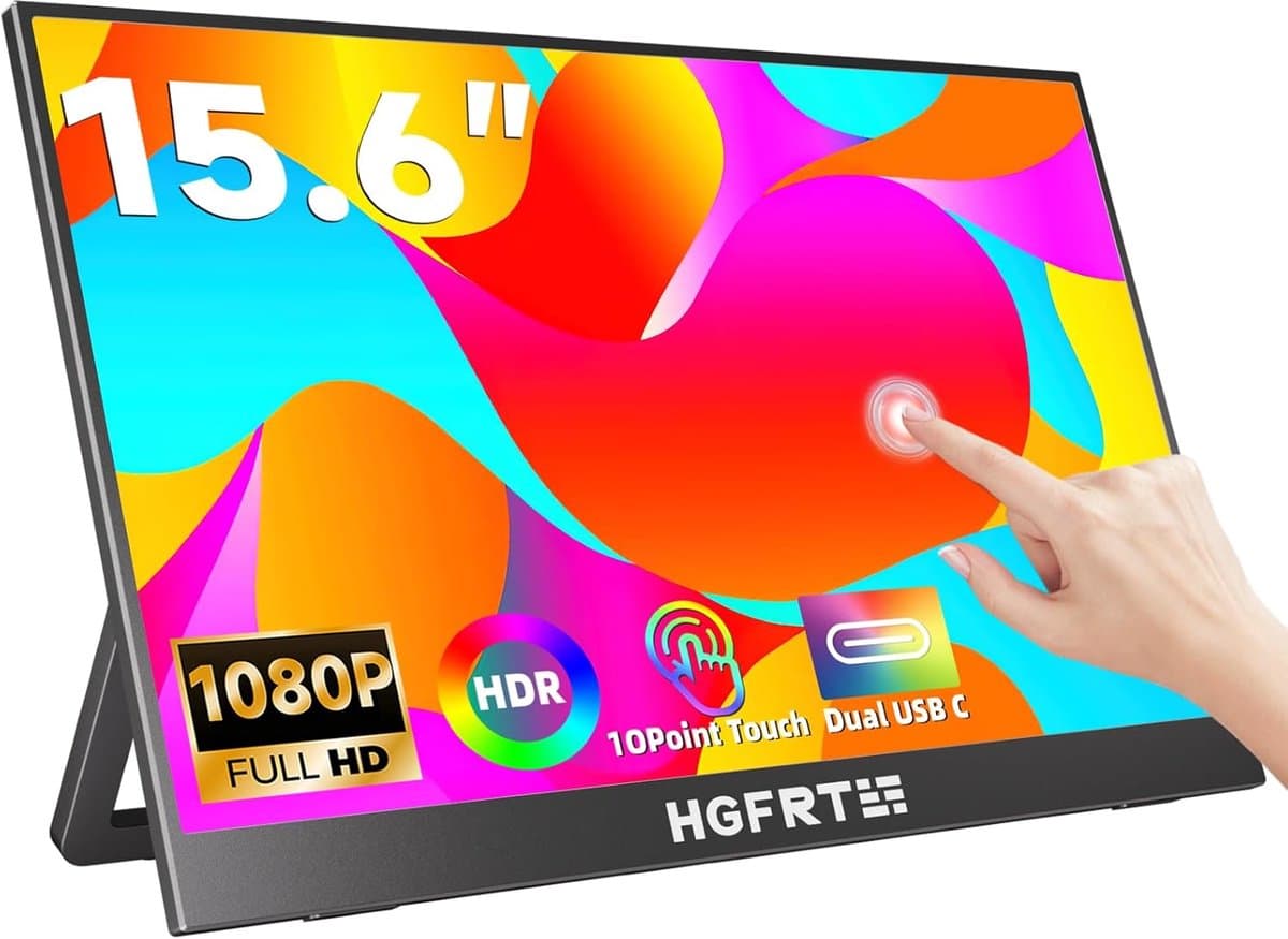 Draagbare Externe Monitor 15.6 Inch Full HD Touchscreen Monitor USB-C & Mini-HDMI — afbeelding 1