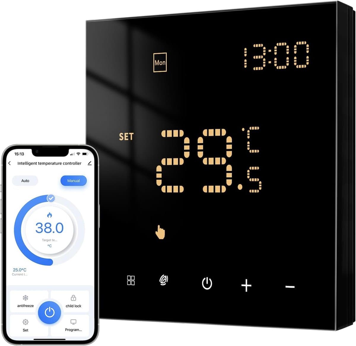 Slimme Wifi Thermostaat voor Vloerverwarming en CV-ketel met App Bediening — afbeelding 1