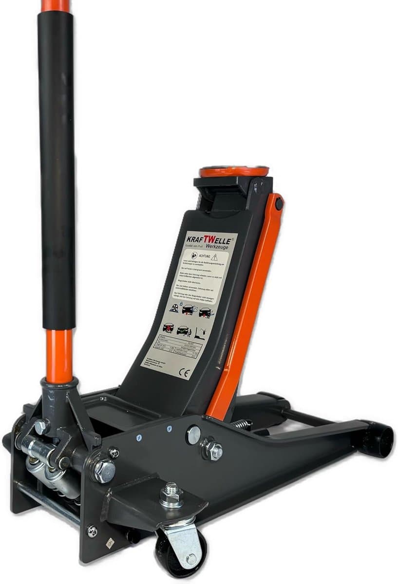 4T Extra Flakke Trolley Jack 3000 kg - Hydraulische Dubbel Piston — afbeelding 1
