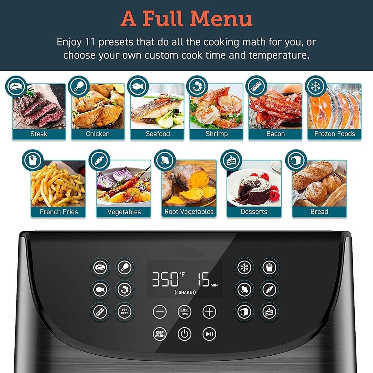 Digitaal Touchscreen Airfryer 5.8QT met 11 Voorgeprogrammeerde Instellingen — afbeelding 1