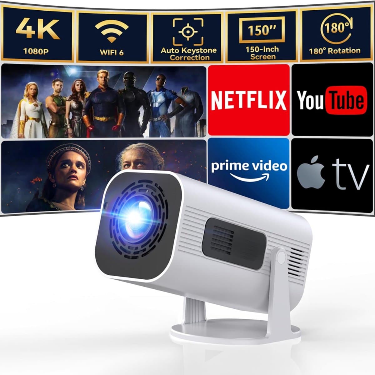 Lexium Mini beamer - Projector - Beamerscherm - Projectiescherm - Outdoor & Indoor Projector - — afbeelding 1