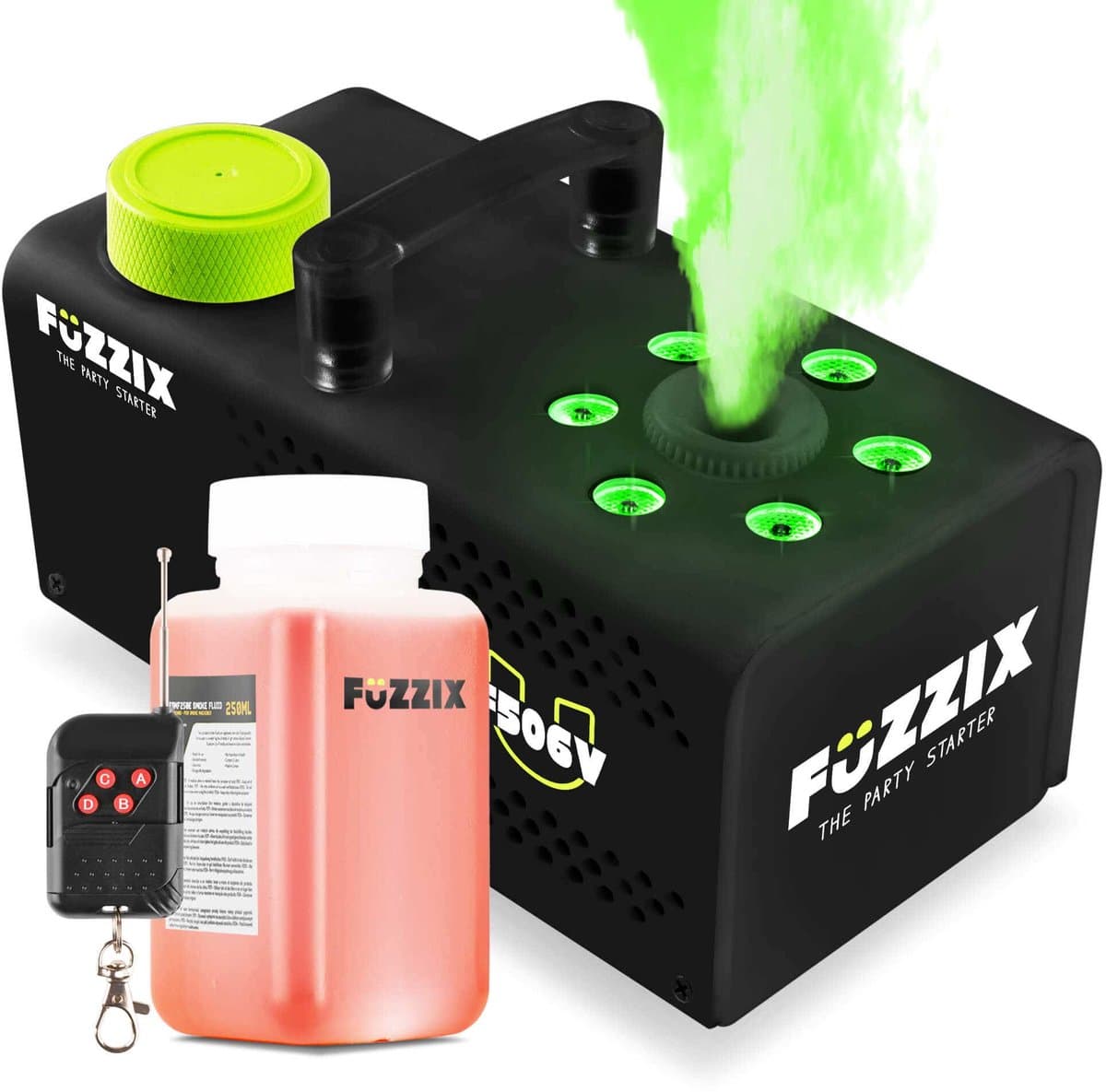 Fuzzix F506V Verticale rookmachine - 6 RGB LEDs - Draadloze afstandsbediening - incl. 250 ml rookvloeistof — afbeelding 1