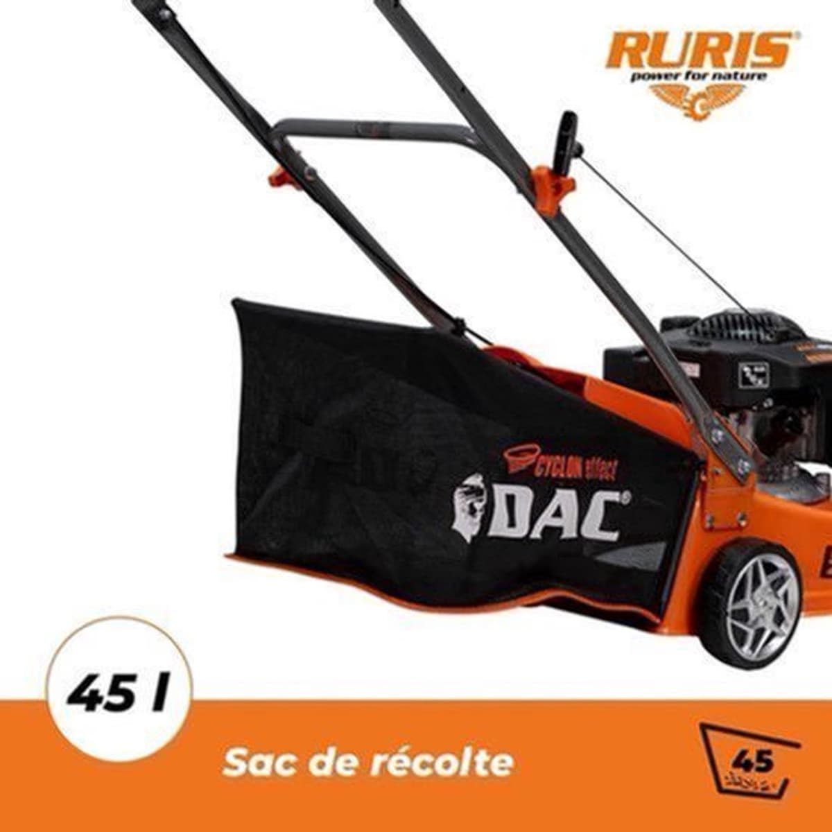 Grasmaaier – Benzinemaaier – Kooimaaier – Tuinmaaier – Motormaaier – 3,3 pk 4-takt Motor – 45 Liter Opvangbak & 40 cm Maaibreedte — afbeelding 1